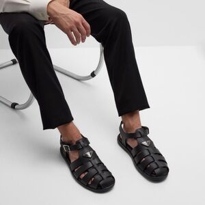 Prada Men's Black Strappy Sandals